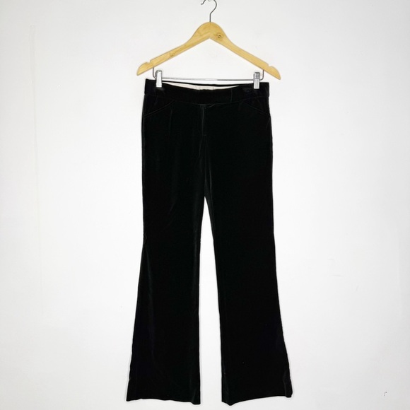 Theory Women’s Black Velvet Boot Flare Leg Trouser Pants Size 4 - Picture 1 of 8